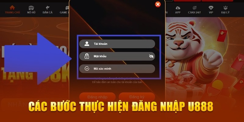 Chi tiết từng bước cách đăng nhập U888